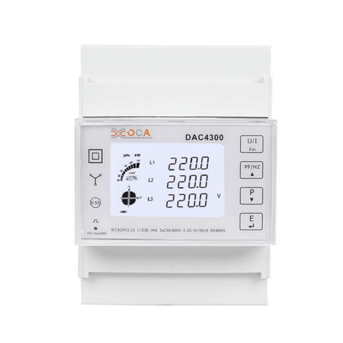 Dac4300 DIN Rail LCD Three Phase with Transformer Energy Meter