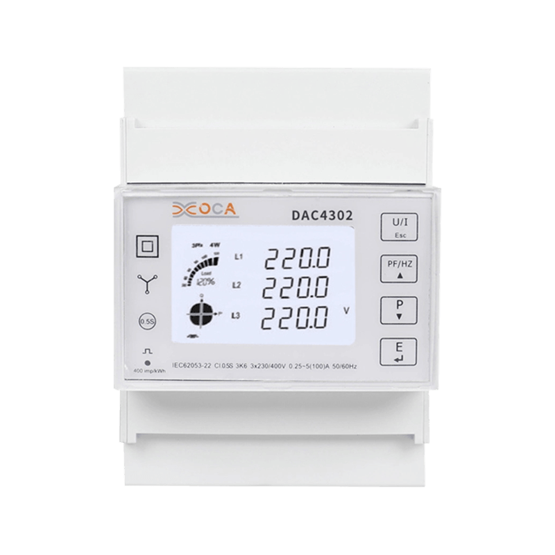 Dac4302 DIN Rail AC Three Phase 2t Electric Energy Meter