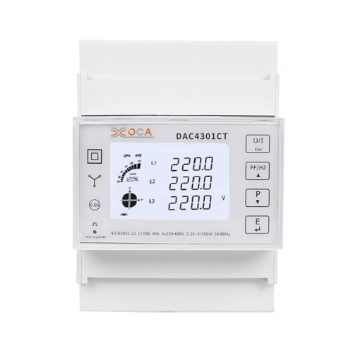 Dac4301CT DIN Rail AC Three Phase with Transformer Energy Meter